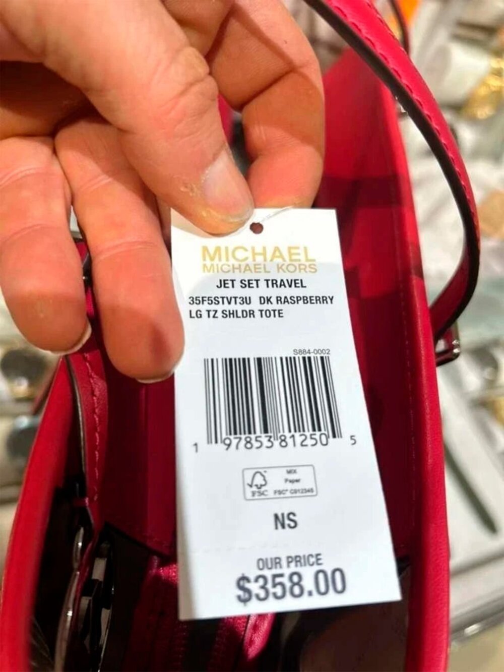 S Michael Kors Jet Set Large Pink Tote Bag Purse 35F5STVT3U NWT $358 - Picture 5 of 5